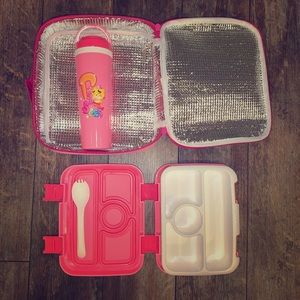 Girls Pink Bento Box w Insulated Drink Container